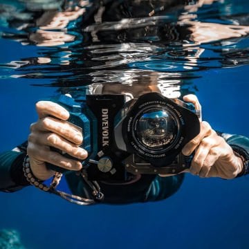 DIVEVOLK kabin ve Kompakt Kamera için sualtı geniş açı dönüştürücü Lens X0.6