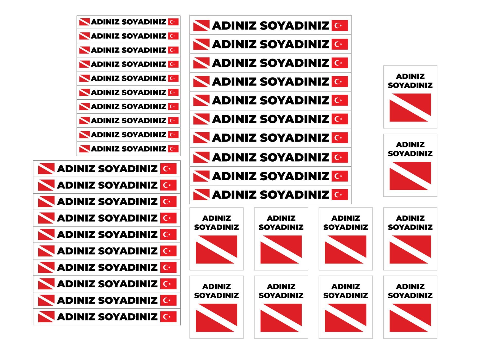 Kişiye Özel İsim–Soyisim Etiketi (Dalış & Su Altı Ekipmanları İçin)