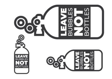 Leave Bubbles Not Bottles — Çevre Mesajlı Sticker (3 Boy)