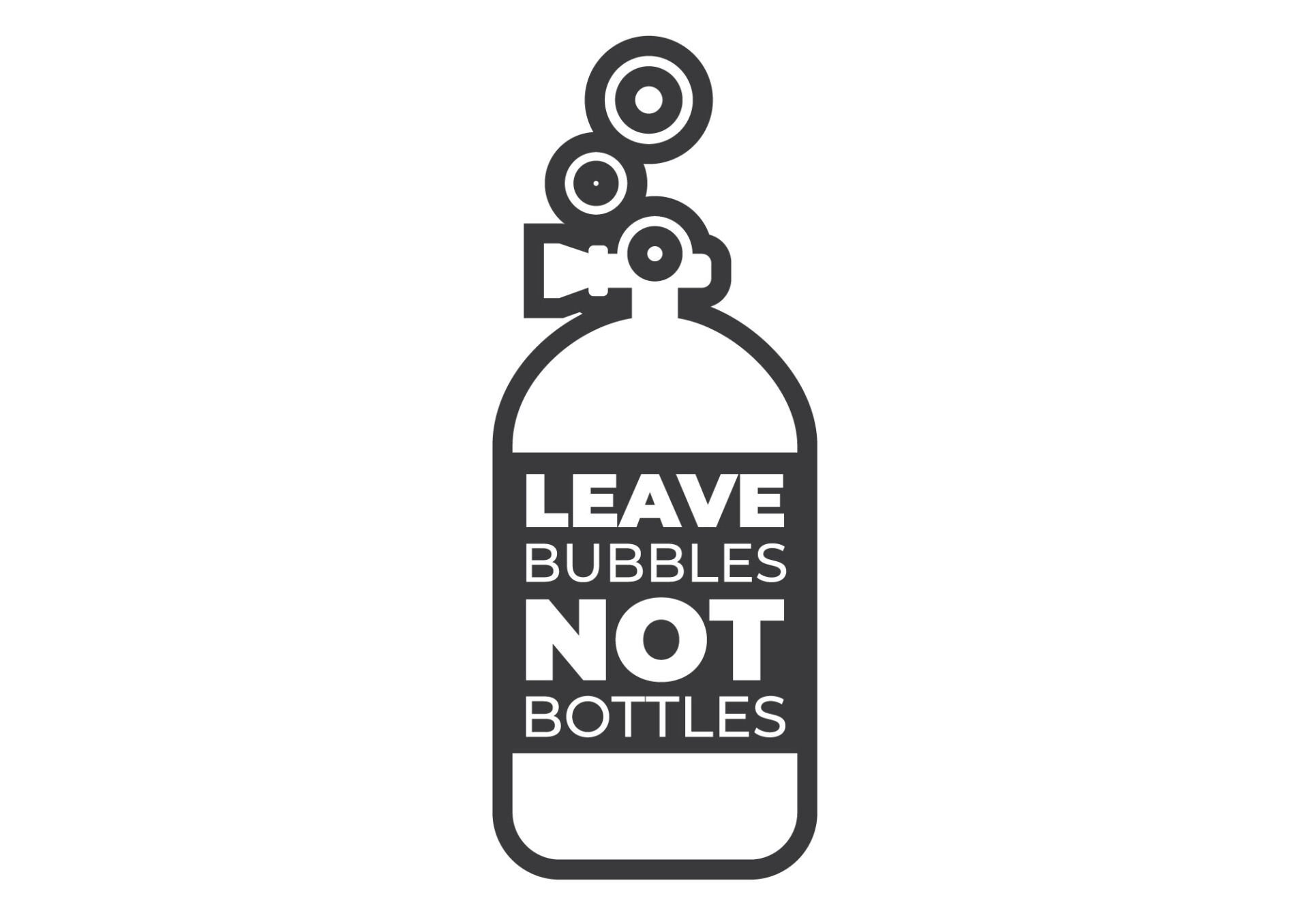 Leave Bubbles Not Bottles — Çevre Mesajlı Sticker (3 Boy)