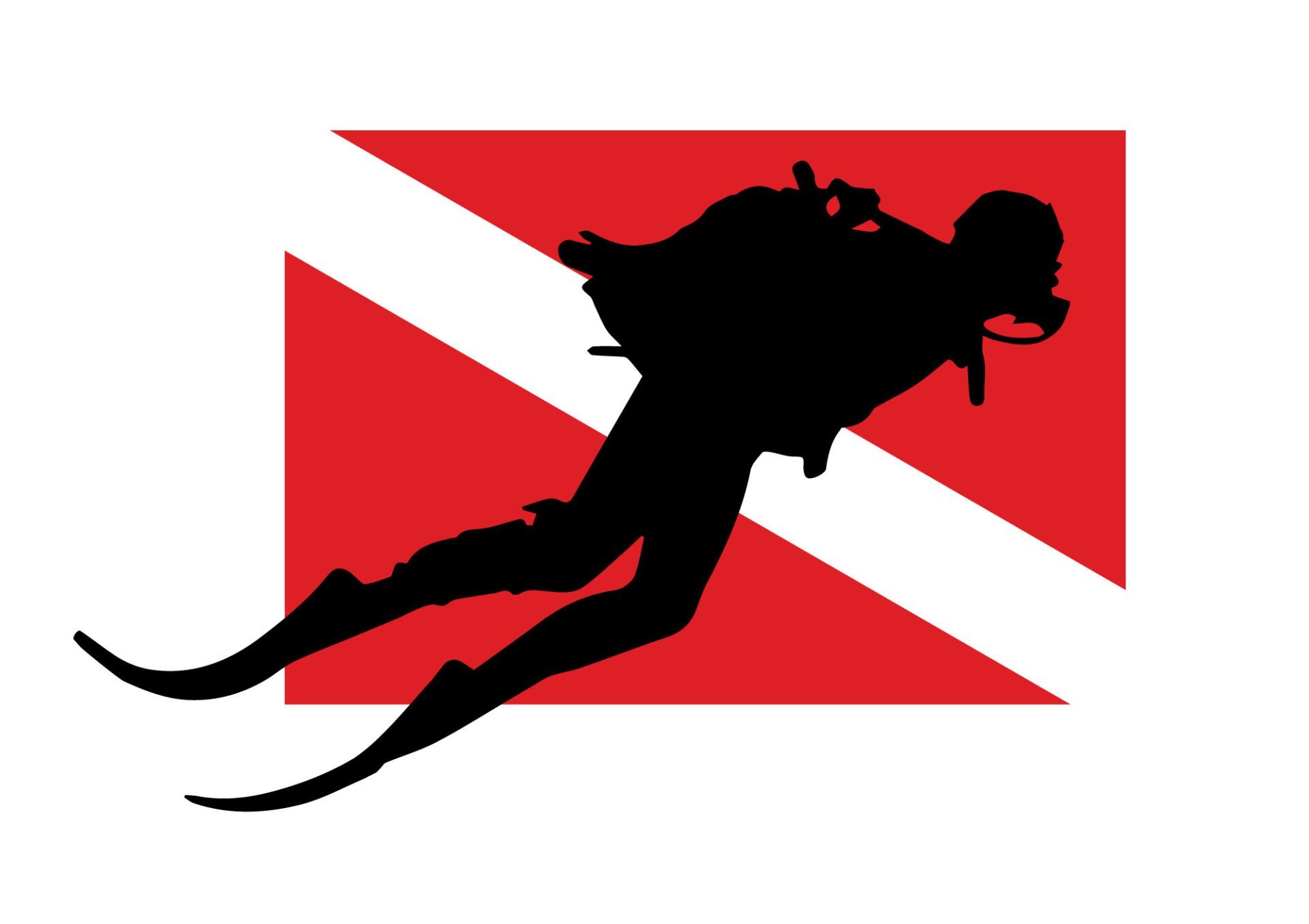 Diver Silhouette – A5 Dalış Bayrağı Sticker Seti (3 Boy)